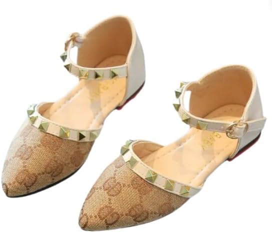 Girl's Princess Flats Ankle Strap Dress Shoes - S0027