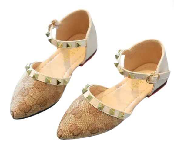 Girl's Princess Flats Ankle Strap Dress Shoes - S0027