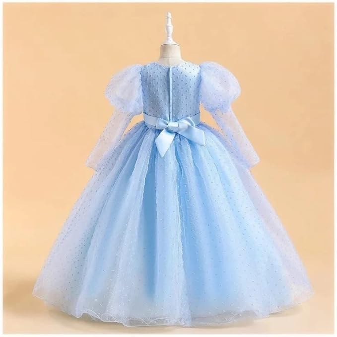 Princess Dress Long Sleeve Puffed Shoulders for Girls - G0098