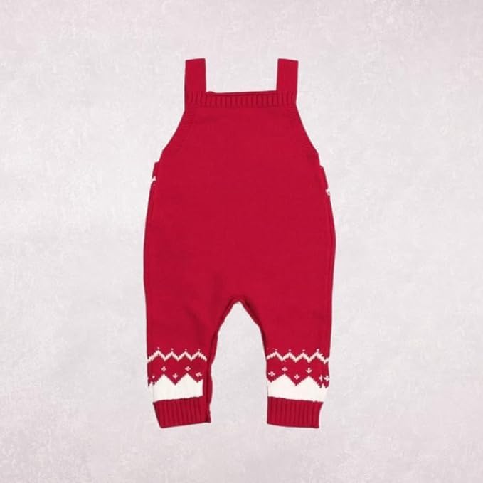 Baby's Christmas Reindeer Knit Romper - B0005