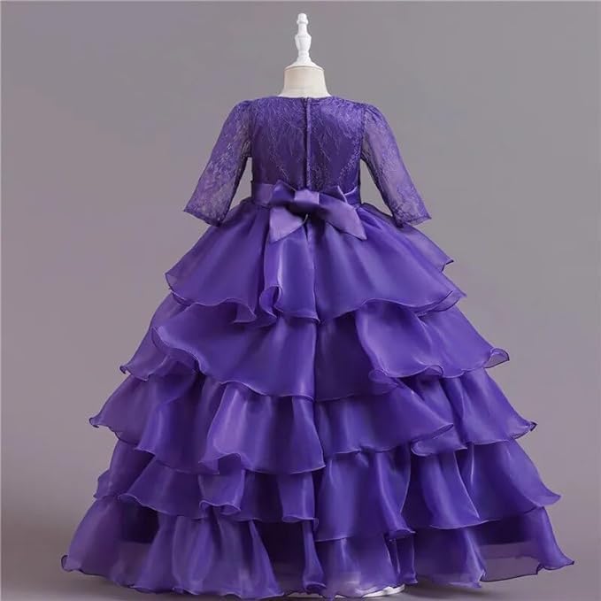 Embroidery Girl Dress with Cascade Organza Girl - G0031