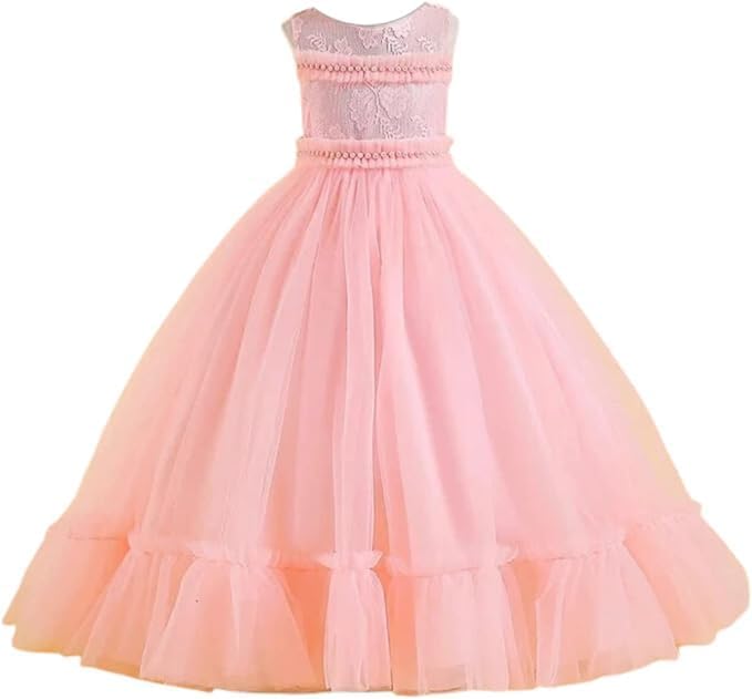 Girl Dresses Wedding Bridesmaid Chiffon Floral Maxi Princess Pageant - G0037