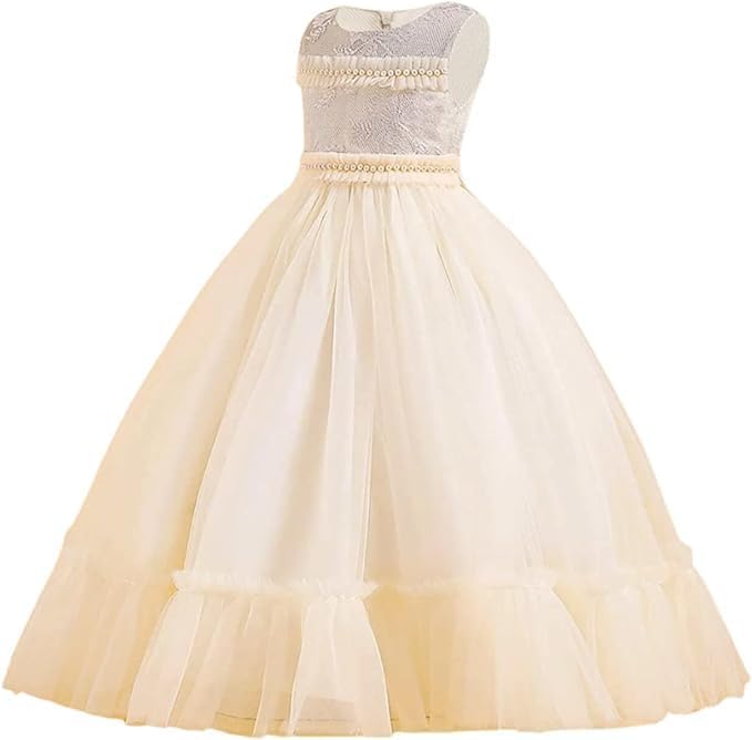 Girl Dresses Wedding Bridesmaid Chiffon Floral Maxi Princess Pageant - G0037