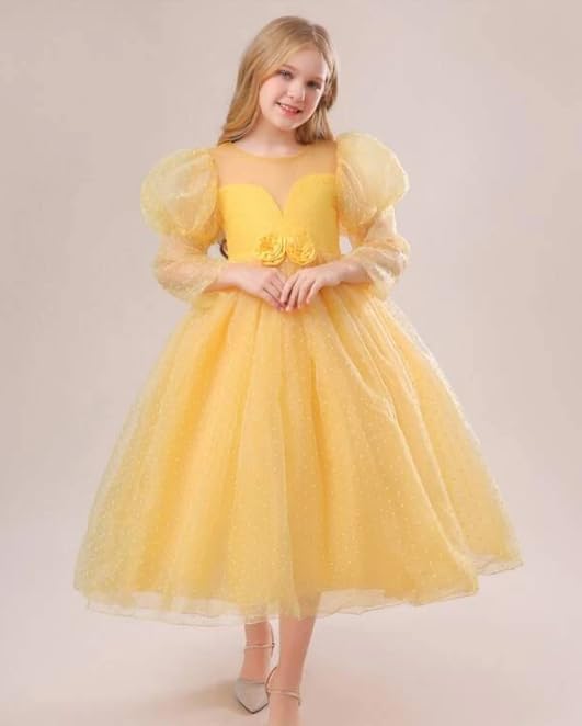 Princess Dress Long Sleeve Puffed Shoulders for Girls - G0098