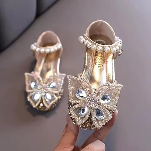 Girls Mary Jane Shoes with Rhinestones Butterfly and Sequin - S0039