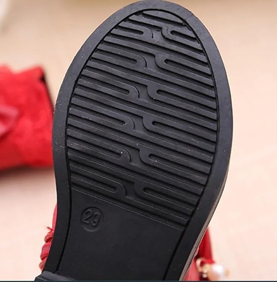 Girls Mid calf  Boots Lace and Bow Knot - S0040