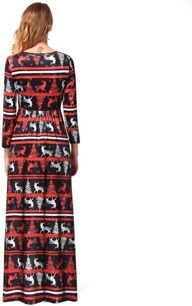 Women's Christmas Long Lenght Dress Long Sleeves Winter Outfit