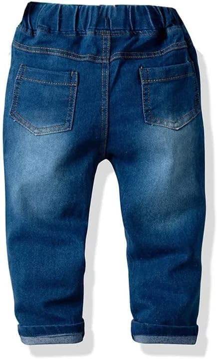 Boys Long Sleeve Shirt + Jeans + Suspenders & Bow Tie 4 pcs Set - B0011