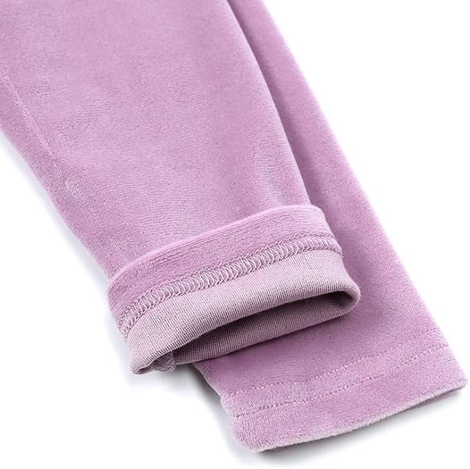 Little Girls Velour Sweatsuit 2pcs Round Neck Sweatshirt + Sweatpants Pullover Jogger Outfit Set - G0001