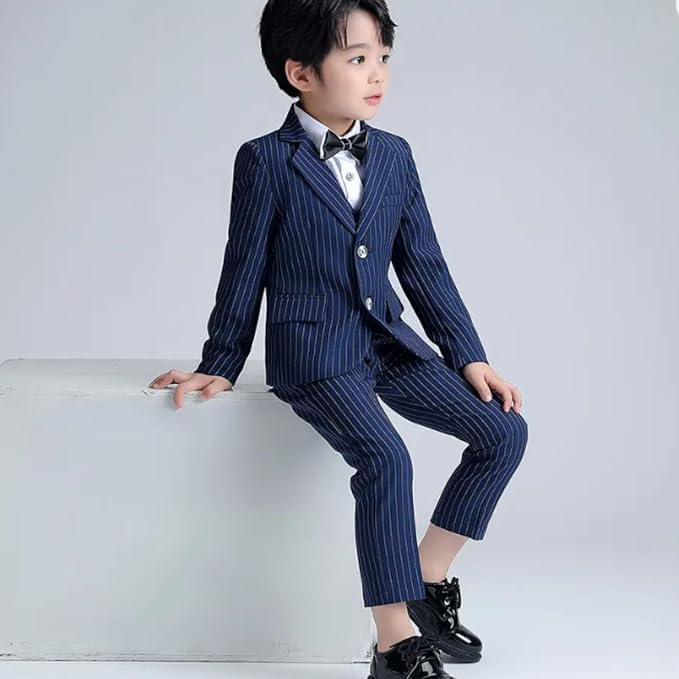Boys' Pinstripe Suit with Bow Tie - B0021
