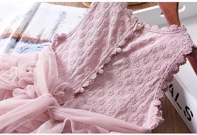 Girls Ruffle Skirt Short Sleeves Casual Summer Dress Back to School - G0060