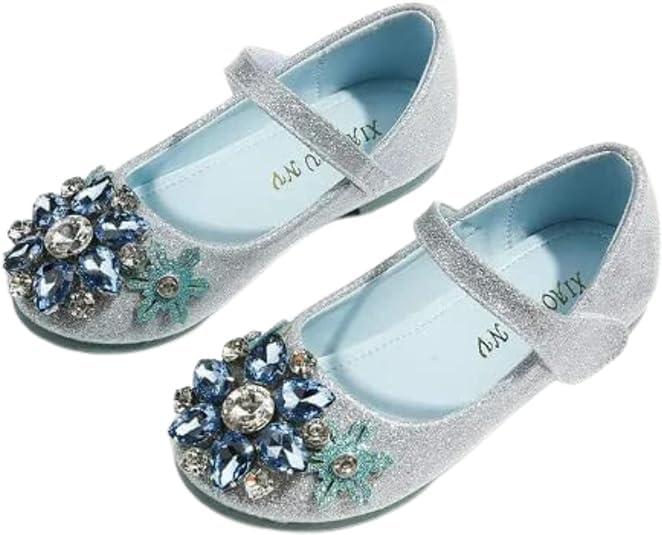 Girls Dress Shoes Mary Jane Princess Elsa Flats - S0035