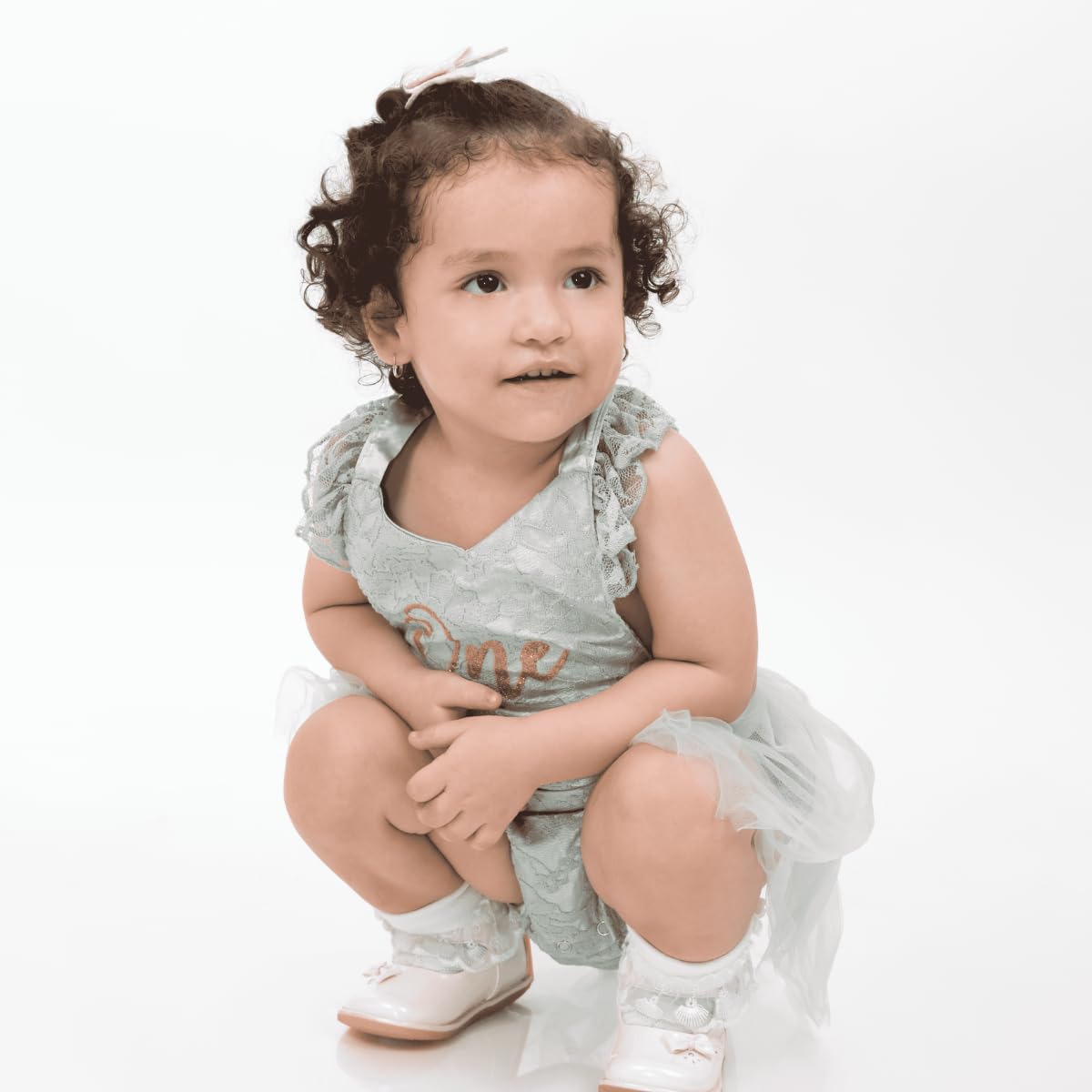 Lace bodysuit with tulle tutu for baby girl - G0078