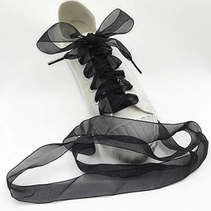 6 pairs of Flat Lace Chiffon Shoelaces for Kids and Adults