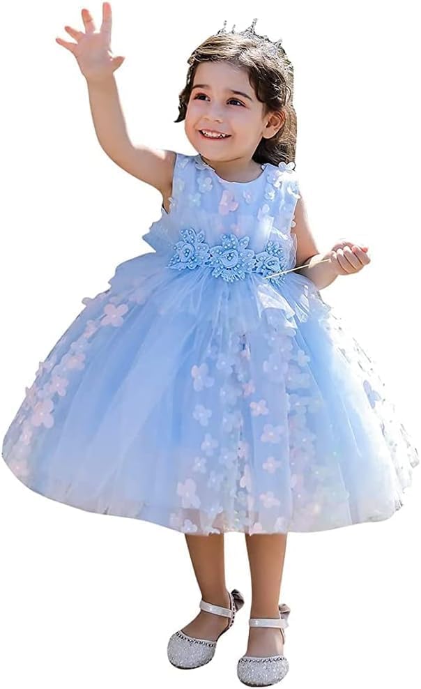 Tulle and Floral Wedding and Party Dresses for Girls - G0126