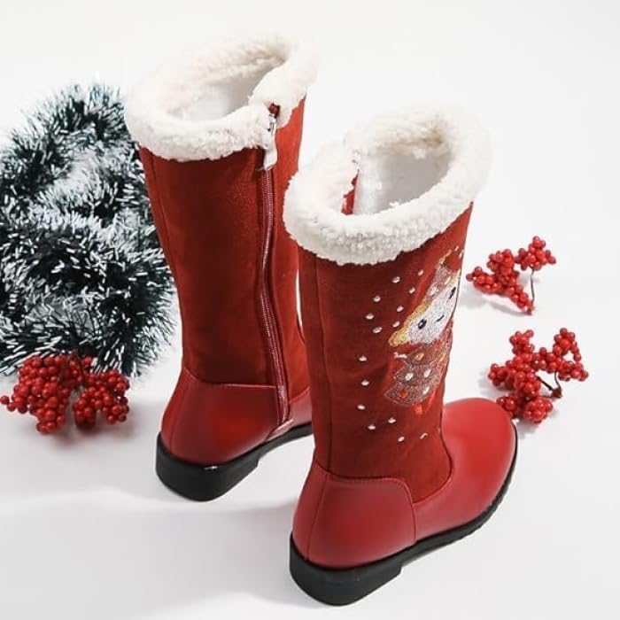Warm velvet christmas winter boots for girls - S0001