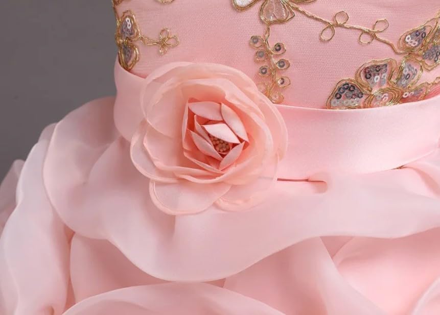 Special Occasion Dress with Rose-Shaped Skirt and Beaded Embroidery - G0122