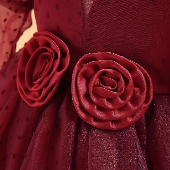 Princess Dress Long Sleeve Puffed Shoulders for Girls - G0098