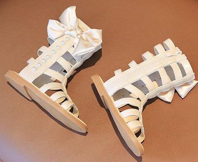 Girls Gladiator Sandals Bowknot Knee High Boots Shoes - S0037