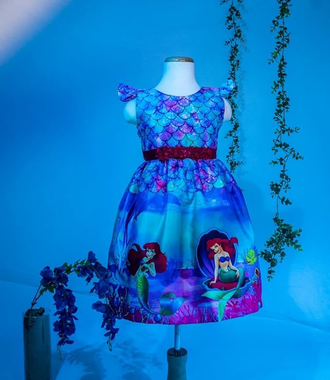 Girl's Mermaid Themed Dress Knee-Lenght Halloween, Birthday - G0044