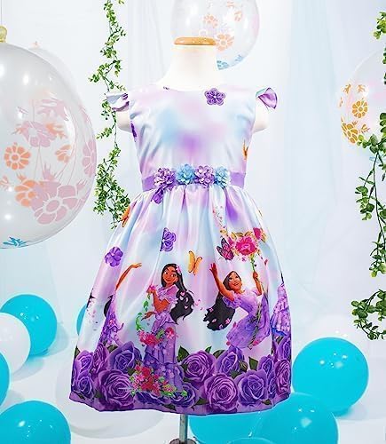 Girl's Isabela Madrigal Themed Lavander Dress - G0043