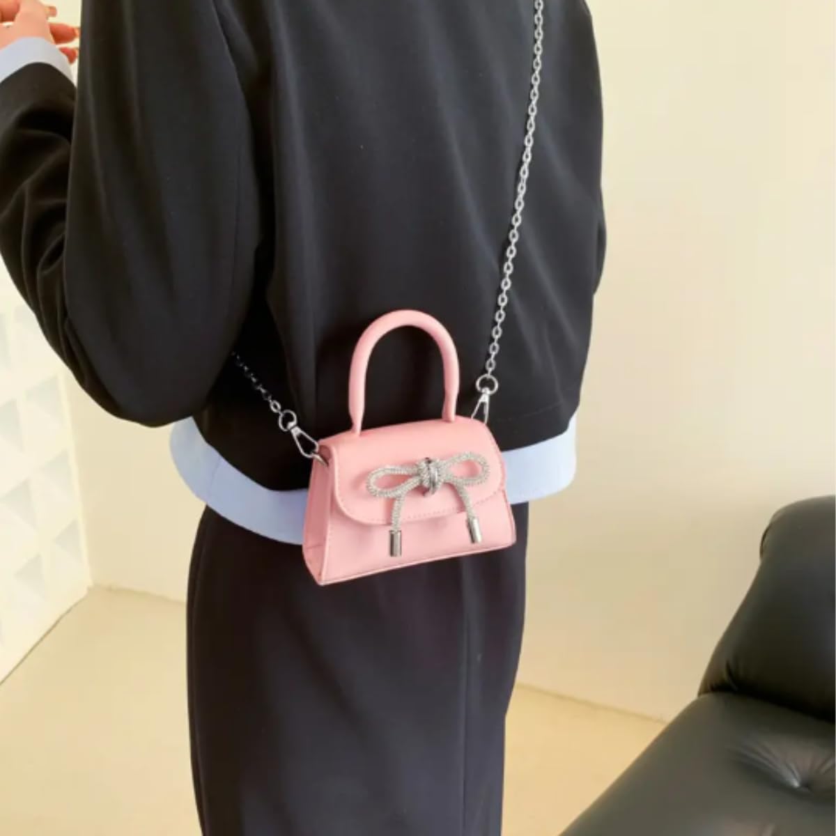 Fashion Mini Handbags PU Crossbody Coin Purse with chain jelly