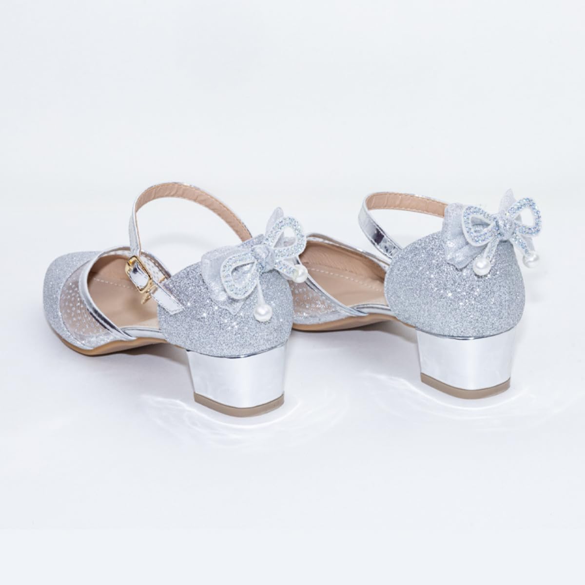 Girl's Mary Jane Shoes Low Heels and Glitter