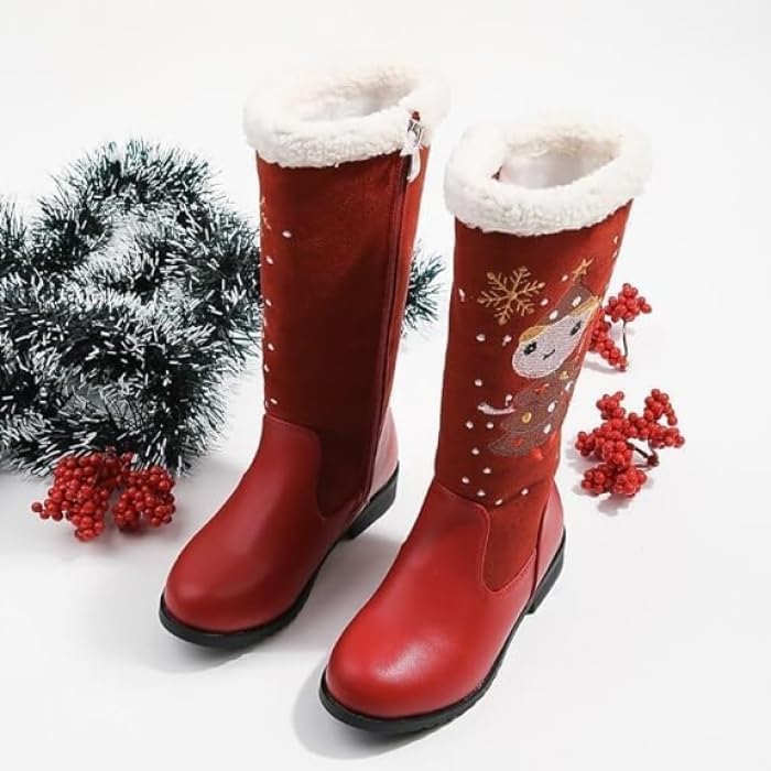 Warm velvet christmas winter boots for girls - S0001