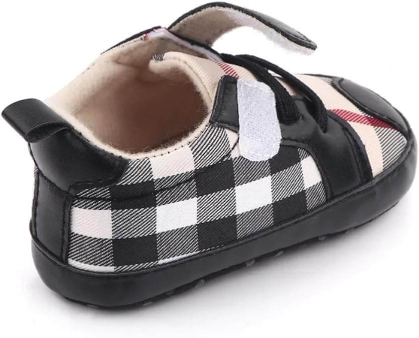 Baby Boys Pre Walker Shoes Anti-Slip Plaid Soft Sole Autumn Spring - S0006