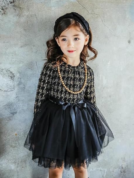 Beautiful Plaid Dress with Puffed Tulle Skirt for Elegant Occasions - G0016