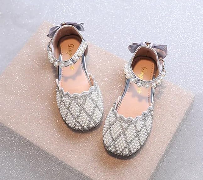 Girl's Princess Dress Shoes Rhinestone Pearls Spring Summer - S0026