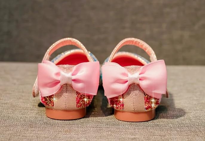 Girl's Rainbow Glitter Mary Jane Shoes Flats Birthday Summer Spring - S0028