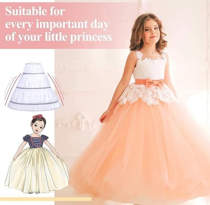 Crinoline petticoat underskirt for girls' long dresses