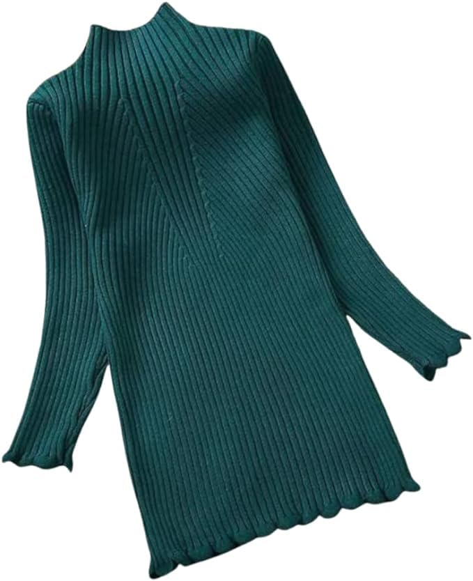 Girls' Knitted Sweater Dress with Long Sleeves - G0067