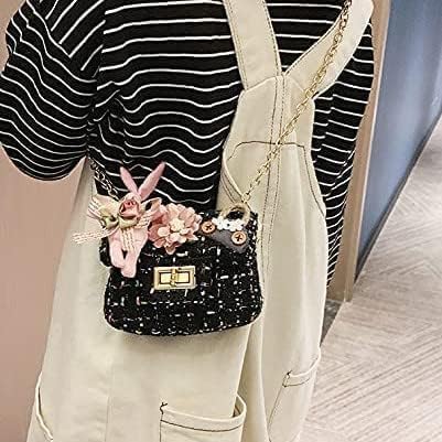 Mini handbag for girls in checkered pattern