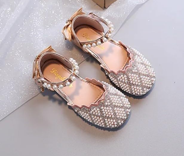 Girl's Princess Dress Shoes Rhinestone Pearls Spring Summer - S0026
