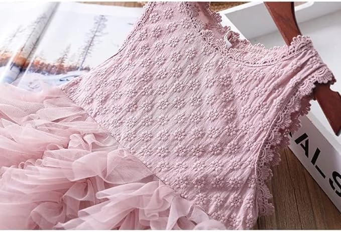 Girls Ruffle Skirt Short Sleeves Casual Summer Dress Back to School - G0060