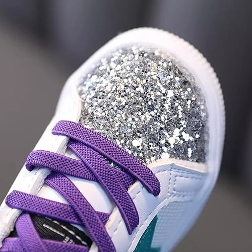 Little Girl's Glitter Sneakers - Back to School Shoes Stars Design - S0054