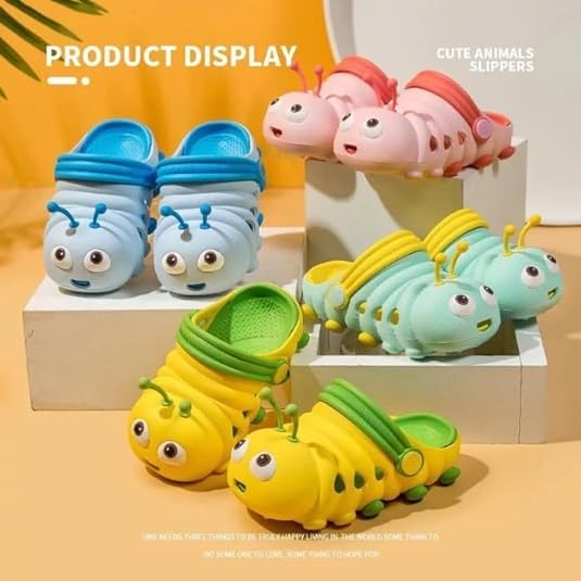 Toddler Girls and Boys Sandals Cartoon Caterpillar Non-Slip Water Clogs - S0065