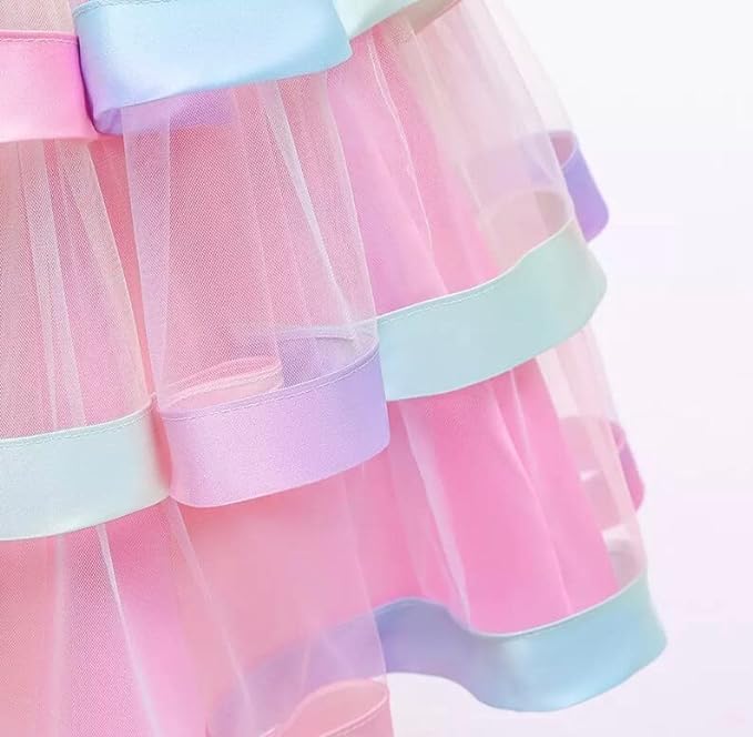 Little Girls Birthday Party Mermaid Dress Layered Skirt Tulle Dress - G0084
