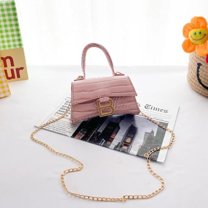 Crocodile print mini bag with top handle for girls