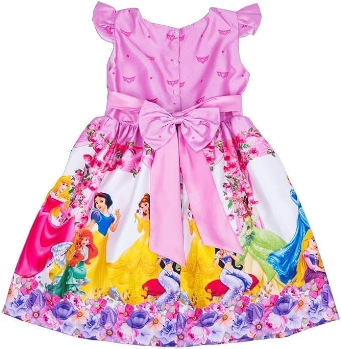 Girl's Princess Themed Pink Dress Knee-Lenght Sleeveless - G0048