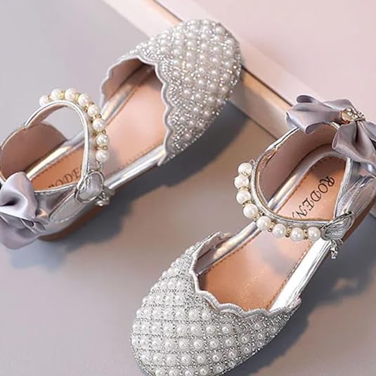 Girls Dress Shoes Mary Jane Style with Pearls - S0036