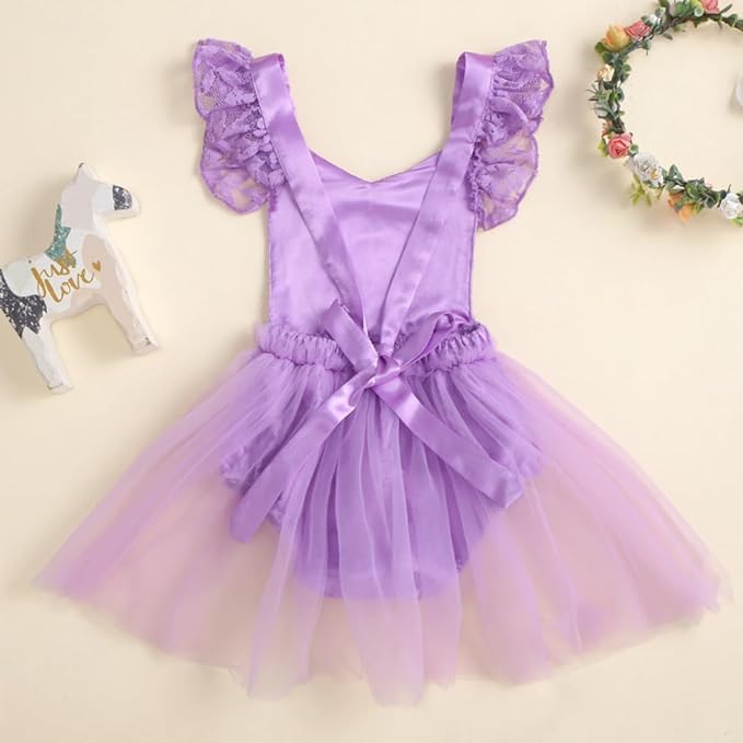 Lace bodysuit with tulle tutu for baby girl - G0078