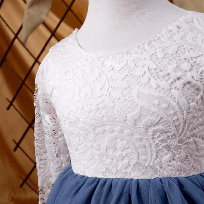 Party Flower Girl Dress with Lace Back A-Line Straight - Fall Dress G0100