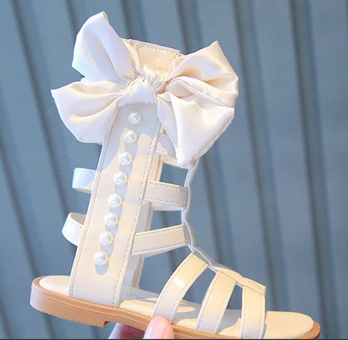 Girls Gladiator Sandals Bowknot Knee High Boots Shoes - S0037