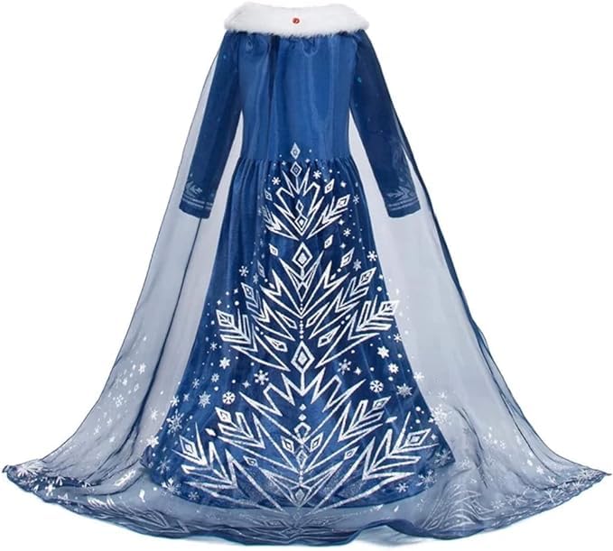 Princess Elsa Frozen Costume with Accessories for Girls - C0002