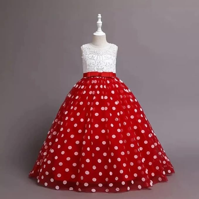 Long Tulle Dress with Polka dots and lace for Bridesmaids and Birthdays - G0090