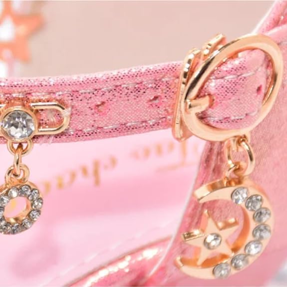 Girls Princess Low Heels Mary Jane Shoes Rhinestone Dance Shoes - S0041