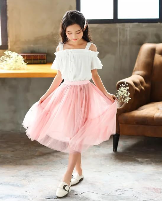 Girls Tutu Skirts A Line Below The Knee Casual Outfits